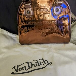RARE Von Dutch "Root beer Brown" reflective bowling bag